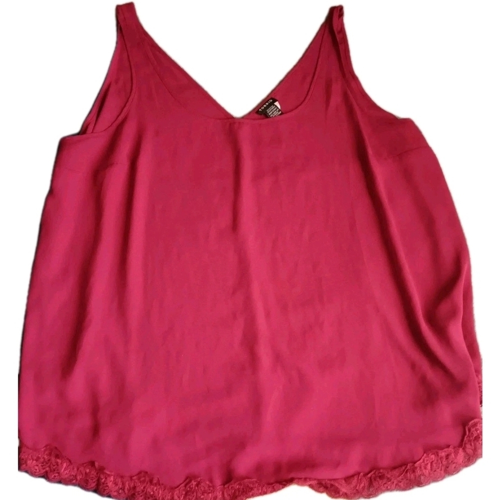 Torrid Women's Pink Sleeveless Top Tank Cami Lace Size 2